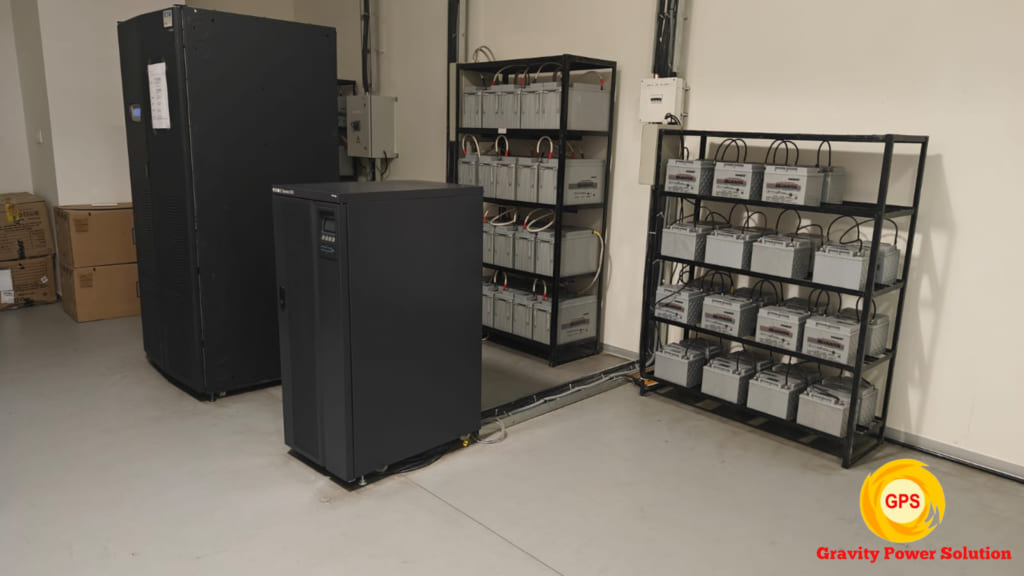 600 kVA UPS rental system with external battery bank for critical industrial power backup